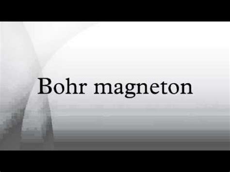 Bohr magneton - YouTube