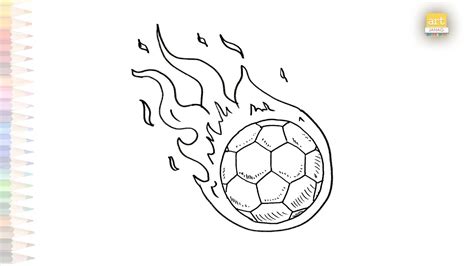 Soccer Ball In Flames drawing video | Soccer Ball drawing image|How to ...