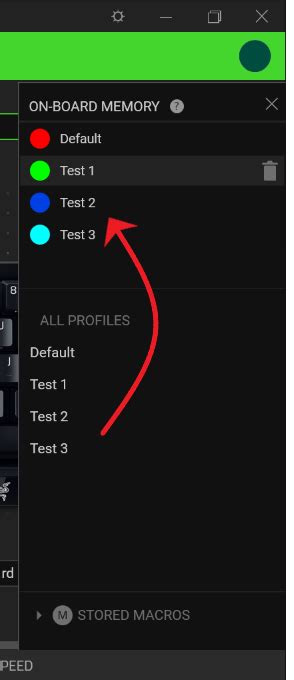 How to switch profiles on the Razer keyboard