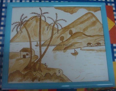 Ammupappa's Art Gallery: Coffee Painting - Nature - Landscape