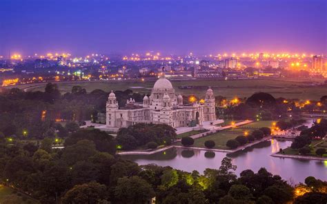 Download Wallpaper 1680x1050 India, Victoria Memorial, Kolkata, West Bengal, night, city, lights ...