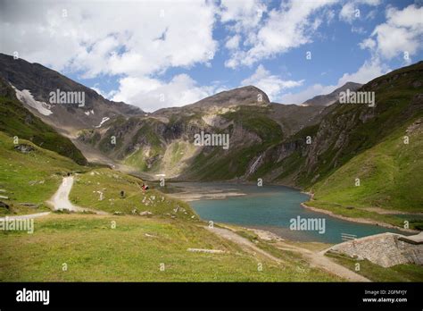 Nassfeld Speicher lake next to Grossglockner High Alpine road in Hohe Stock Photo - Alamy