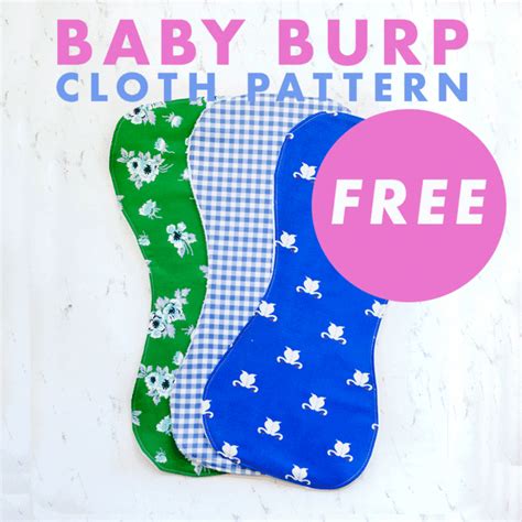 Baby Burp Cloth Pattern - FREE in 3 Styles - Coral + Co.