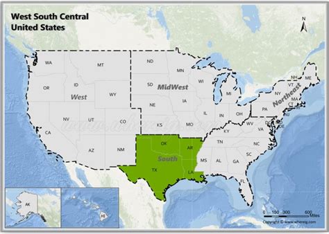 Map of West South Central States, United States - Check the list of USA ...