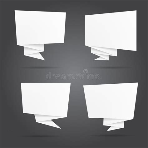 Set of White Origami Paper Template. Vector Illustration Stock Vector - Illustration of graphic ...