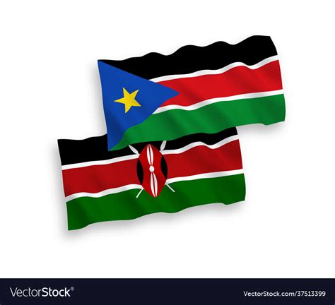 Flags republic south sudan and kenya Royalty Free Vector