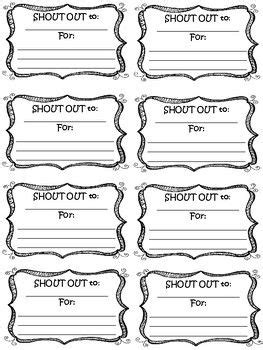 Staff shoutout cards | Shout out, Card template, Cards