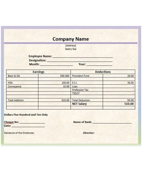 Salary Slip Templates | 20+ MS Word & Excel Formats, Samples & Forms ...