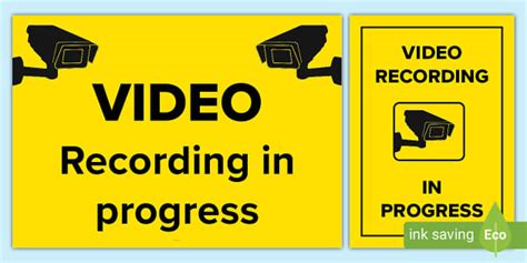 FREE! - Video Recording in Progress Sign - Primary Resources