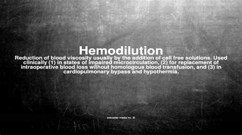 Medical vocabulary: What does Hemodilution mean - YouTube