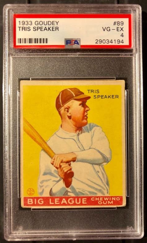 1933 Goudey Tris Speaker #89 Kansas City Blues PSA Graded 29034194 ...