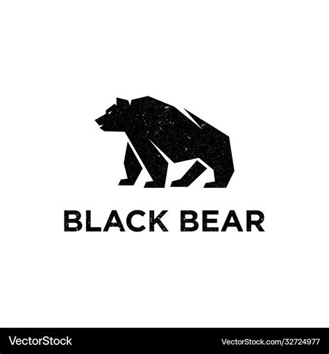 Vintage black bear logo inspiration good Vector Image