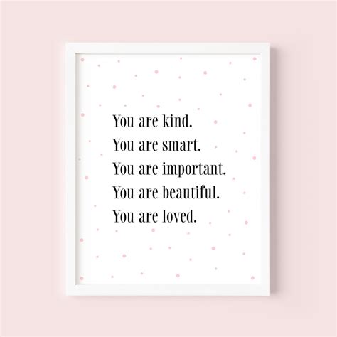 You Are Kind Printable Quote Inspirational Quote for Girl | Etsy