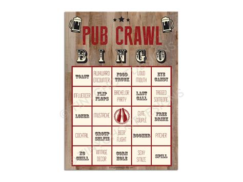 Pub Crawl Bingo New Edition: 7-card Digital File Pack - Etsy