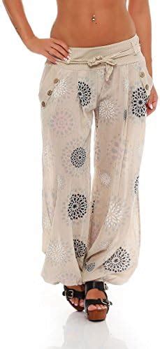 Malito Harem Pants Summer-Print Pants Aladdin Bloomers Baggy 3481 Women One Size (fits from Size ...