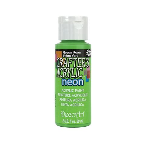 DecoArt Crafter's Acrylic Paint, 2 oz., Neon Green - Walmart.com ...