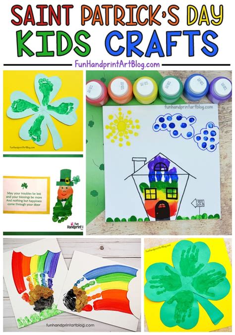 Fun Saint Patrick's Day Crafts made with Handprints and Footprints