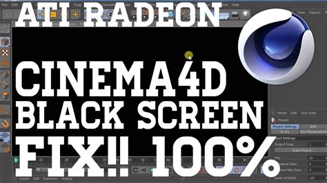 How to fix black screen issue in cinema 4d with ATI Radeon Graphic Card | 100% - YouTube