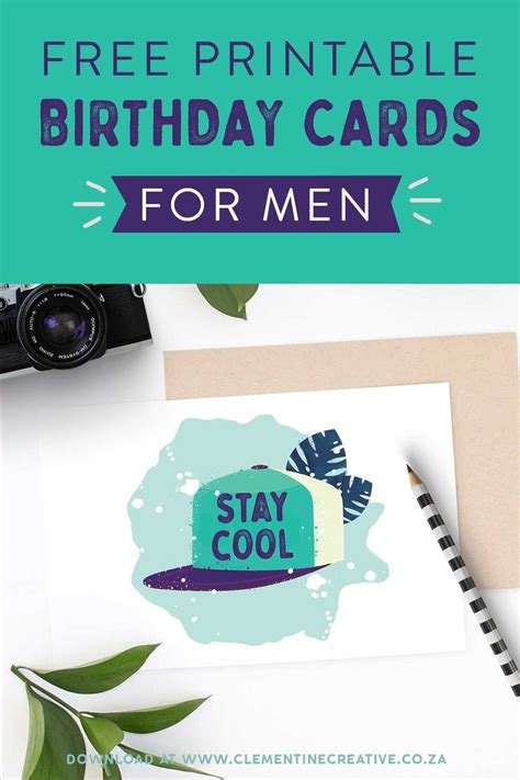 Printable Birthday Cards for Him {Premium} | Stay Cool | Birthday card ...