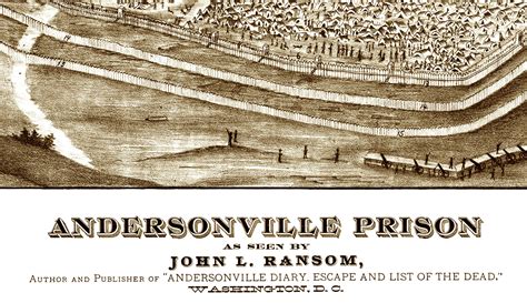 Andersonville Prison, GA - Created 1882 - Bird's Eye View Map, Aerial, Panorama, Vintage ...