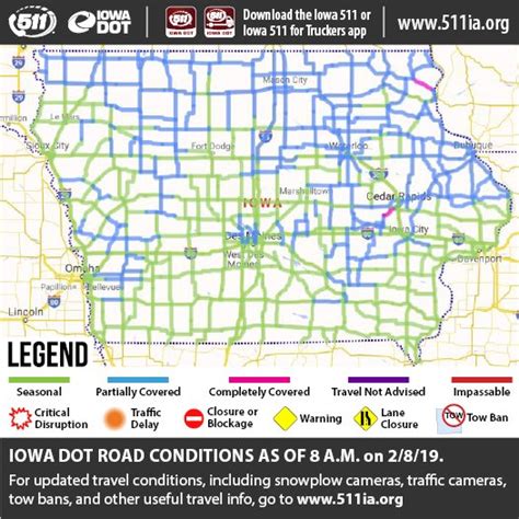 Iowa Winter Road Conditions Map - Topographic Map World