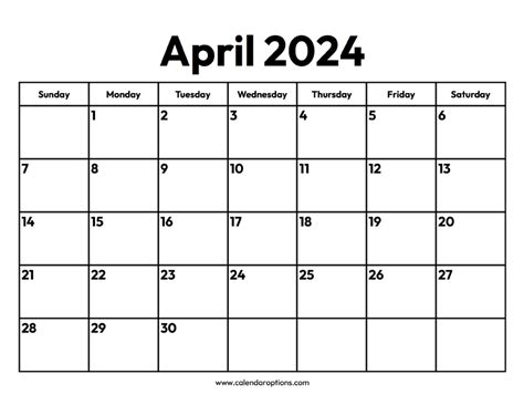 April 2024 Calendars – Calendar Options