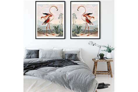 Pink Flamingo Art, Vintage Flamingo Print, Pink Flamingo Illustration ...