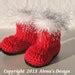 Crochet Pattern 090 Baby Santa Booties 0-3, 3-6, 6-9, 9-12 Months Christmas Baby Booties Baby ...