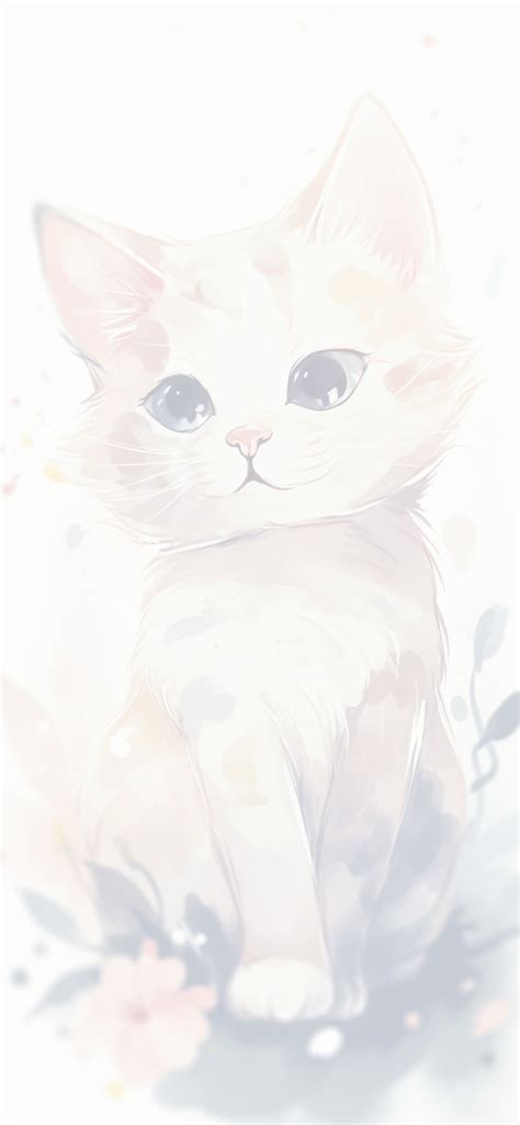 Cute Cat White Art Wallpapers - Cute Cat Wallpapers for iPhone 4k