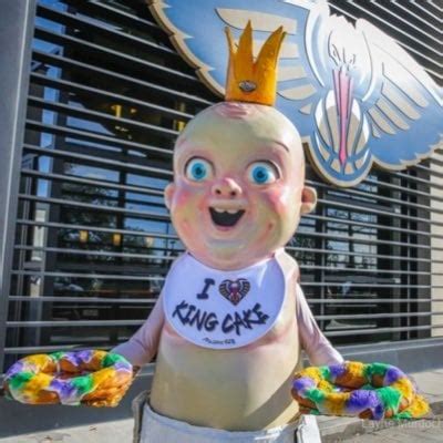 The lifeless eyes of the King Cake Baby mascot... : r/creepydesign