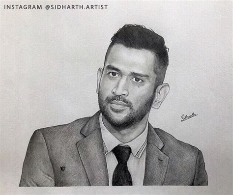 Sidharth Vidhumohan on Instagram: “. @mahi7781 🏏 Pencil Portrait ️ . . . . . . #rohitsharma # ...