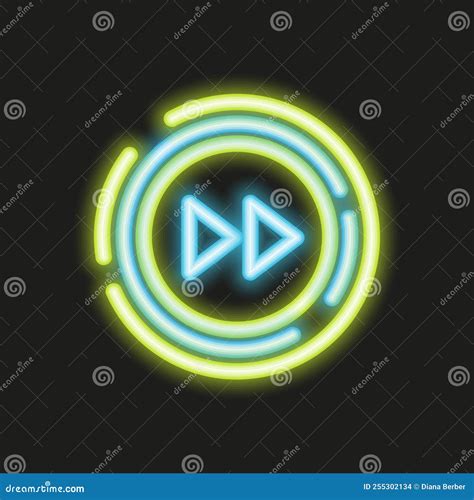 Neon Glowing Next Song Button, Music Sign, Arrow Moving Forward Stock Vector - Illustration of ...