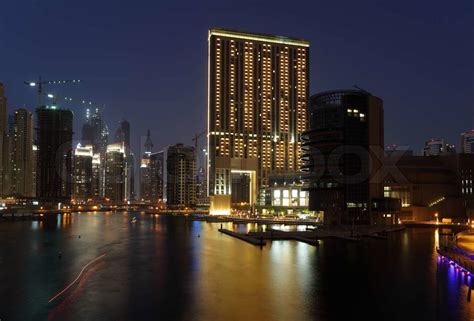 Dubai Marina at night | Stock image | Colourbox