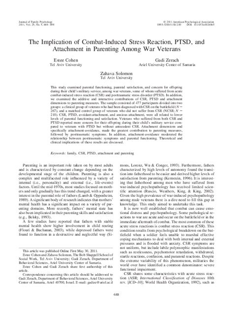 (PDF) The implication of combat-induced stress reaction, PTSD, and ...