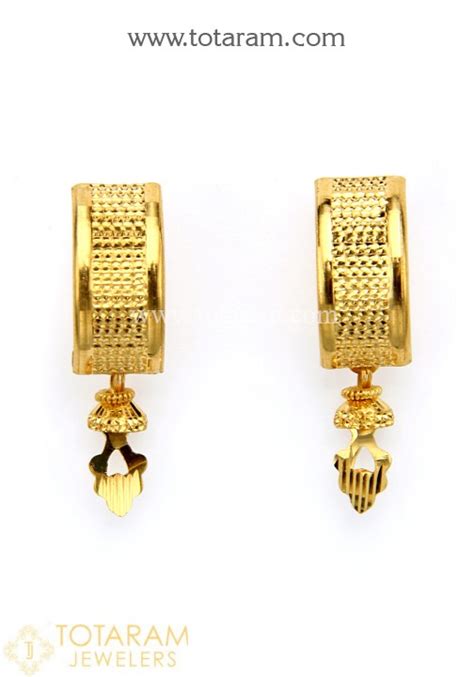 22K Gold Drop Earrings For Women - 235-GER15328 in 3.750 Grams