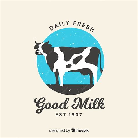 Premium Vector | Hand drawn cow milk logo