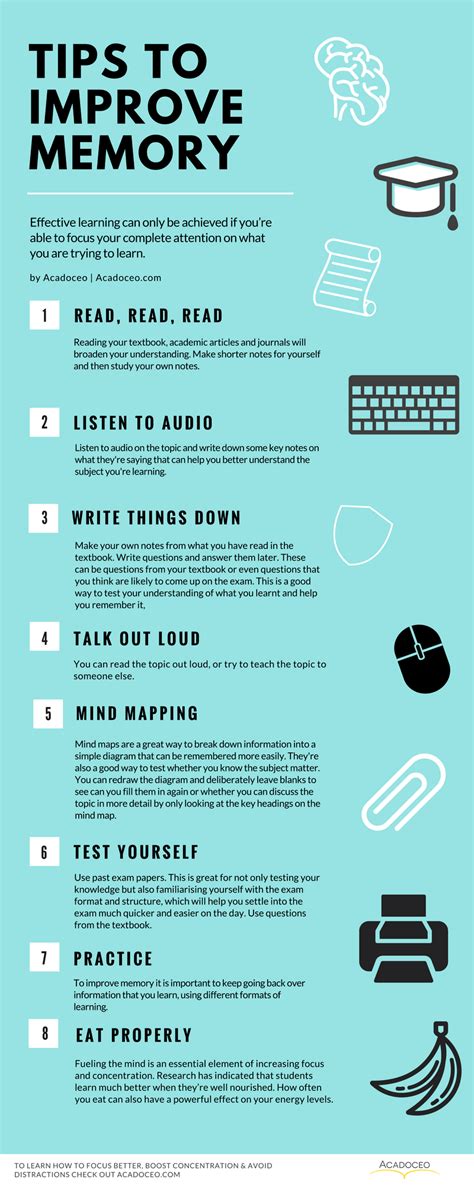 Tips to Improve Your Memory Infographic - e-Learning Infographics