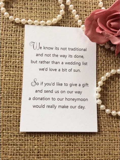 25 /50 WEDDING GIFT MONEY POEM SMALL CARDS ASKING FOR MONEY CASH FOR ...