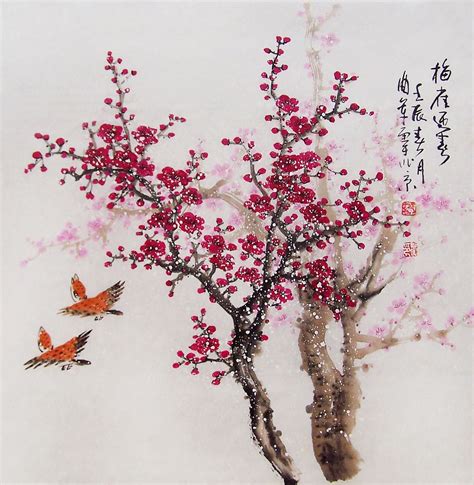 Cherry Blossom painting chinese watercolour painting by art68