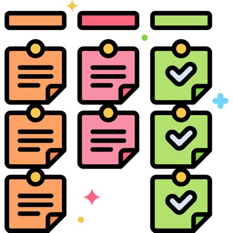 Kanban Flaticons Lineal Color icon