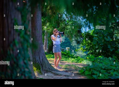 one photographer in the Botanical Garden of Batumi Stock Photo - Alamy