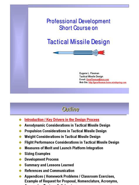 Tactical Missile Design Presentation Fleeman | PDF | Flight Dynamics ...