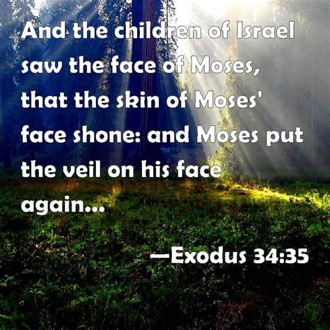 Exodus 34:35 And the children of Israel saw the face of Moses, that the skin of Moses' face ...