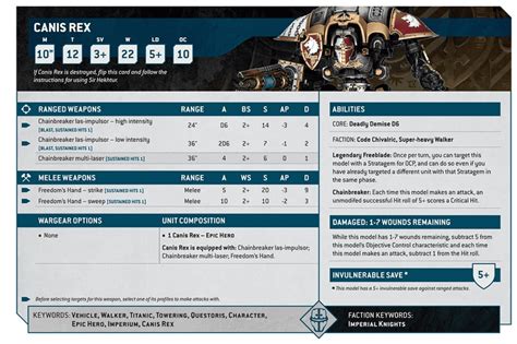 New Imperial Knights 10th Edition 40k Rules: Datasheets & Index Cards