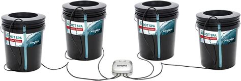 Hydrofarm RS5GAL4SYS SPA de raíces, Sistema de Cuatro Cubos, Negro, 18. ...