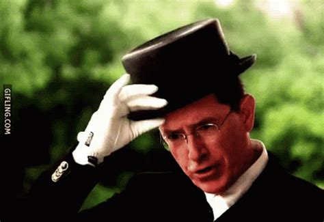 Stephen Colbert Hat Tip GIF - StephenColbert Crown Tiara - Discover & Share GIFs