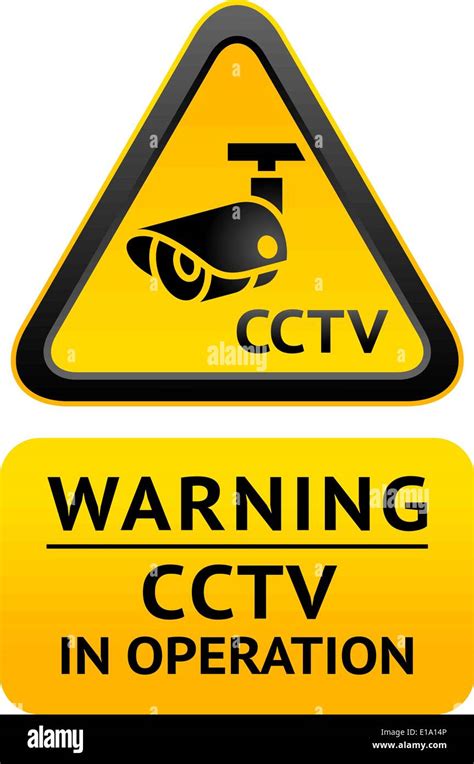 Warning Sticker for Security Alarm CCTV Camera Surveillance Stock Vector Image & Art - Alamy