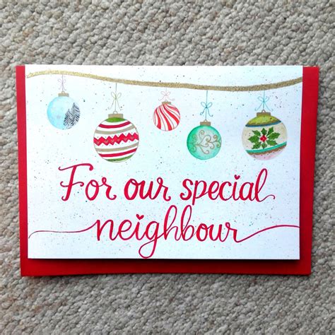 Special Neighbour Christmas Card. Personalized Christmas Card. Handmade Christmas Card ...