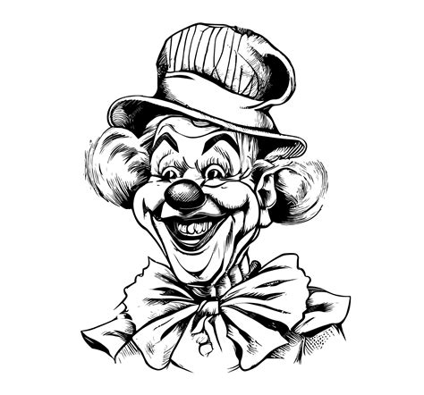 Premium Vector | A drawing of a clown with a hat on it.