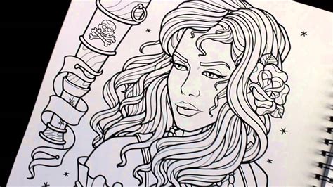 Sam Phillips Tattoo Line Art Sketchbook - YouTube